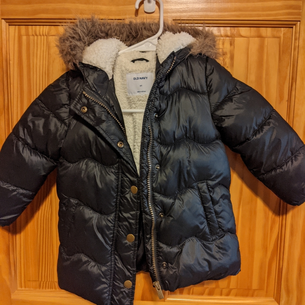 Old Navy Black Parka Toddler girls 3T
